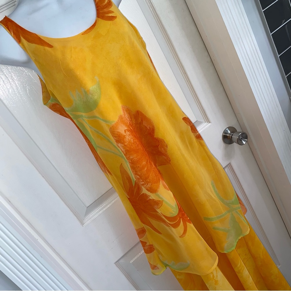 Vintage Maxi dress by My Future Design Yellow and Orange women’s Medium - Picture 3 of 8